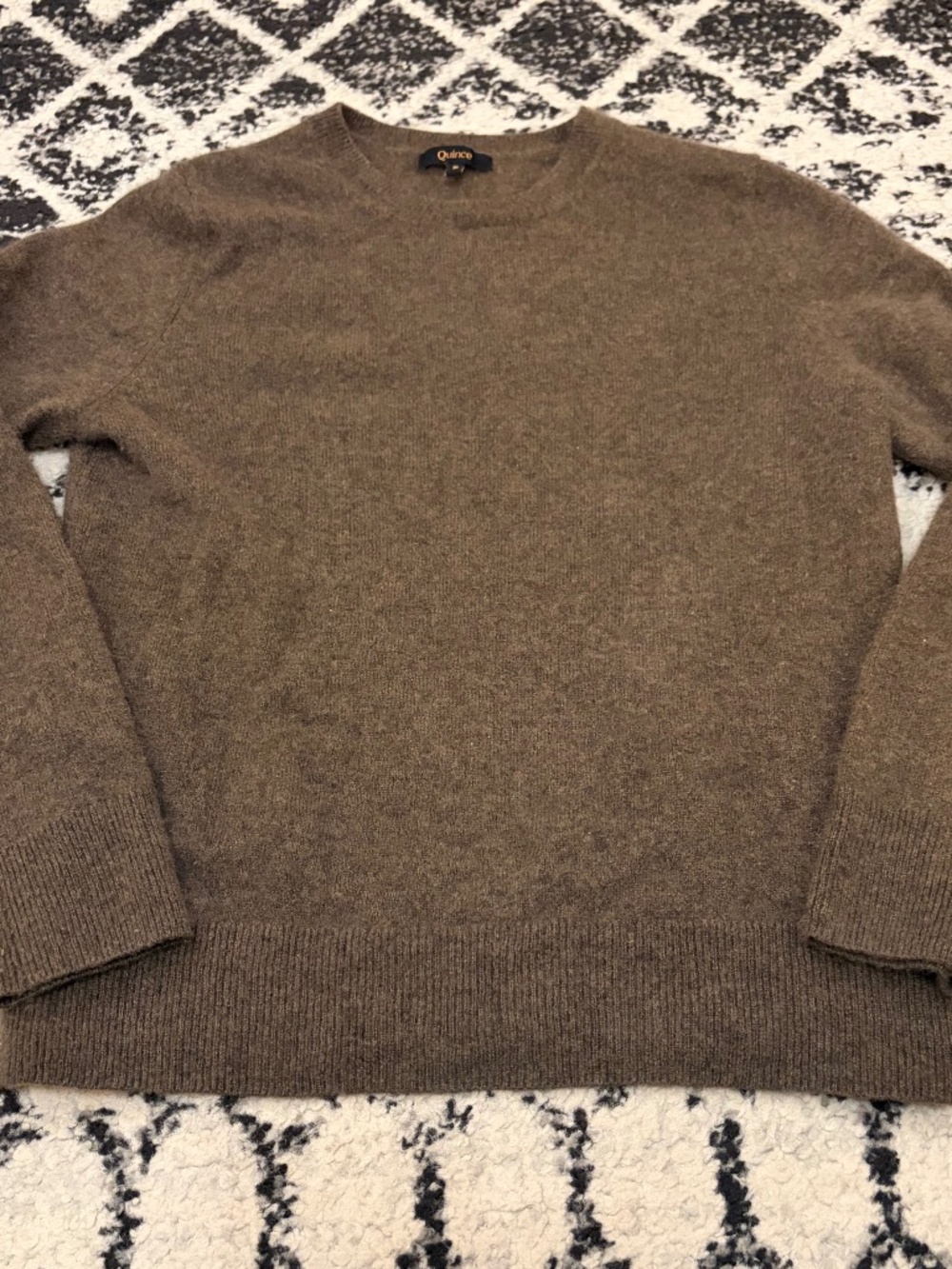 Quince Women's Mongolian Cashmere Crewneck Sweater Brown S Fall Winter Cozy EUC